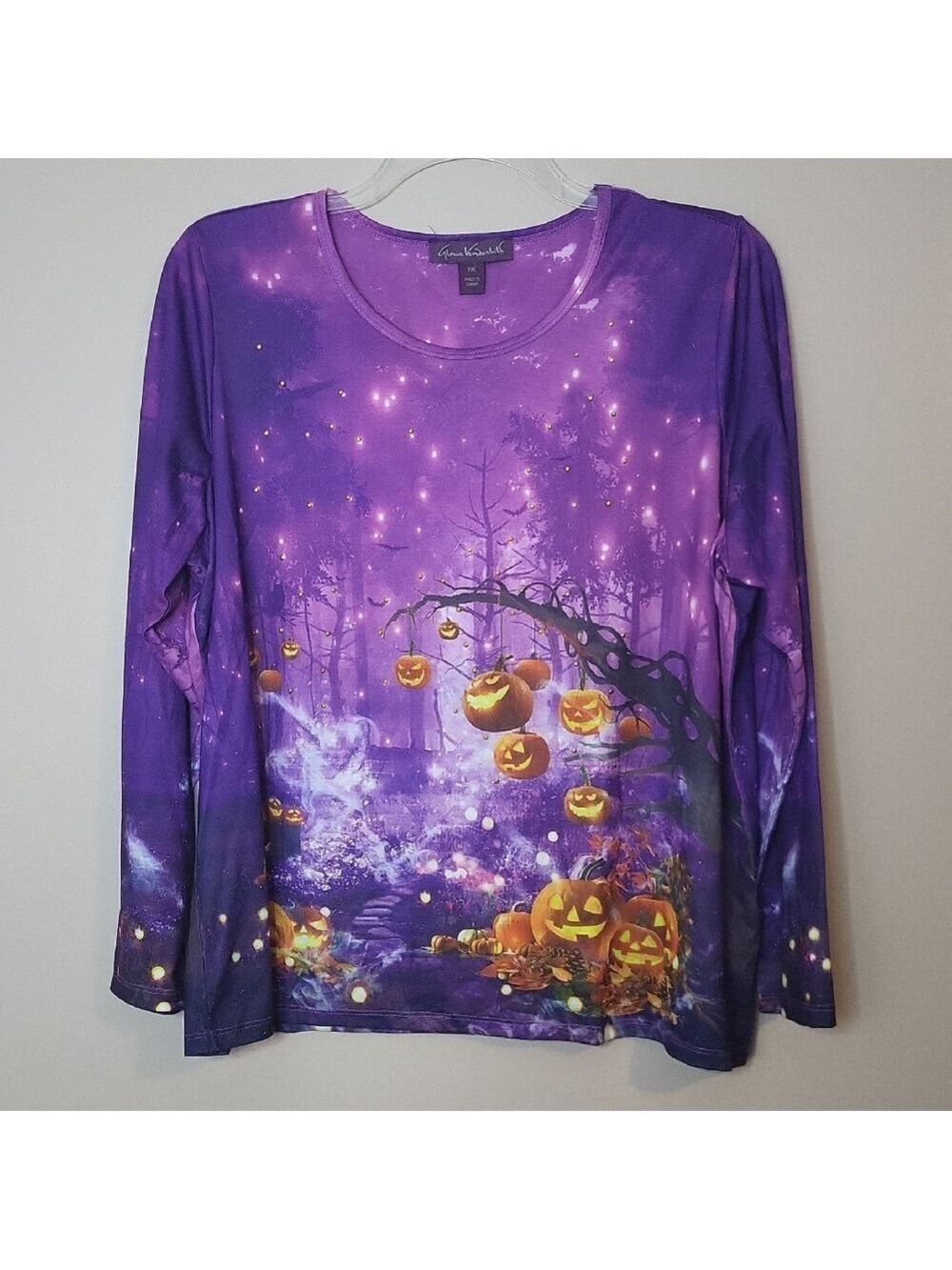 Gloria Vanderbilt Purple Halloween Long Sleeve Tee |BB-Dsst0127